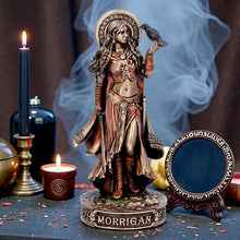 Load image into Gallery viewer, Small Morrigan Goddess Figurine Celtic War Deity Crow Statue Pagan Mythology