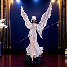 Laden Sie das Bild in den Galerie-Viewer, Gothic Hooded Angel Figurine + Scythe Statue Reaper Ethereal Guardian Figurine