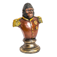 Load image into Gallery viewer, Gorilla Officer Bust Steampunk Military Animal Figure Regency Home Ornament