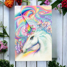 Load image into Gallery viewer, J.MARIE Immersive Unicorn Ceramic Art Tile 30x20cm - Magical Fantasy Wall Decor, Unique Unicorn Gift