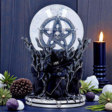 Load image into Gallery viewer, Cult Cuties Snow Globe Gothic Cat Witch Pentagram Occult Ornament Collectibles