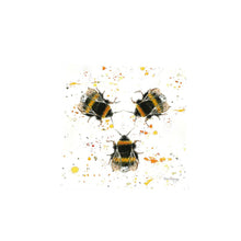 Load image into Gallery viewer, Three Bees Wall Art Tile by Bree Merryn – Handcrafted 20x20cm Ceramic Hanging Decor | Bumblebee Wildlife Illustration | Nature-Inspired Artwork | Perfect for Home, Office, or Gift"
