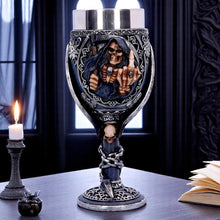 Laden Sie das Bild in den Galerie-Viewer, Reaper Skeleton Goblet Gothic Chalice with Stainless Steel Insert Skull Horror