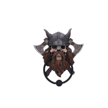 Load image into Gallery viewer, Viking Skull Door Knocker Norse Warrior Mythical Decor Gothic Home Ornament