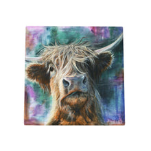Load image into Gallery viewer, HECTOR HIGHLAND COW Ceramic Art Tile by PANKHURST GALLERY 20x20cm Ready to Hang - Boxed