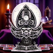 Laden Sie das Bild in den Galerie-Viewer, Gothic Spirit Board Snow Globe Occult Ouija Crystal Dome Witchcraft Altar Decor