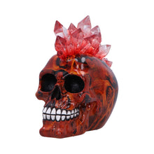 Laden Sie das Bild in den Galerie-Viewer, Red Crystal LED Skull with Mohawk Gothic Punk Statue Horror Fantasy Figurine Art