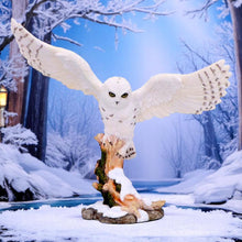 Load image into Gallery viewer, Majestic Snowy Owl Figurine Winter Scene Sculpture Wildlife Statue Art Decor Gift