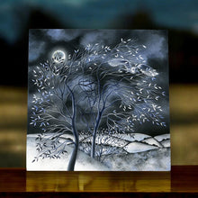Load image into Gallery viewer, P. Stone Tree Night Time Glow Ceramic Art Tile 20x20cm - Stunning Home Wall Decor