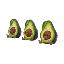 Laden Sie das Bild in den Galerie-Viewer, Quirky Three Wise Avocado Figurines Hear No See No Speak No Evil Novelty Decor
