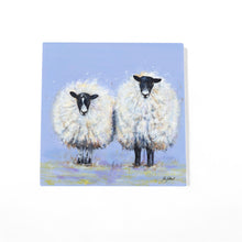 Load image into Gallery viewer, TOGETHER WE STAND Sheep Ceramic Art Tile 20x20 cm by Pankhurst Gallery | Ready to Hang | Beautiful Farmhouse Decor Gift