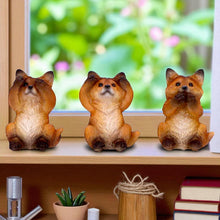 Laden Sie das Bild in den Galerie-Viewer, Three Wise Fox Figurines Set Hear See Speak No Evil statue Wisdom Ornaments