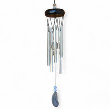 Load image into Gallery viewer, Crystal Rock Wind Chime – Silver & Stone Hanging Decor with Light-Catching Acrylic Gems