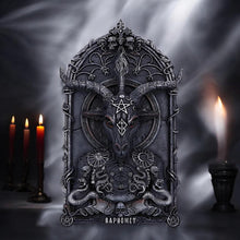 Load image into Gallery viewer, Baphomet Gothic Wall Plaque Occult Altar Art Decor Mystical Resin Artwork Statue