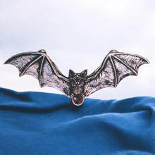 Load image into Gallery viewer, Zotz Galraedia Bat Charm Pendant Necklace with Ruby Swarovski Crystal - Protection and Hidden Danger Warning