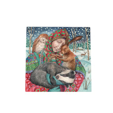 Load image into Gallery viewer, In The Arms Of Grace" Ceramic Art Tile by Wendy Andrew | Ready to Hang | 20x20cm | Stunning Animal-Themed Wall Art