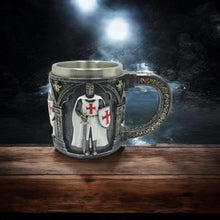 Load image into Gallery viewer, Templar Warrior Mug – Crusader Knight Tankard – Gothic Medieval Collectible Gift 16.2cm