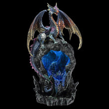 Load image into Gallery viewer, Dragon Incense Burner with Multicolor LED Light - Mystical Fantasy Resin Figurine