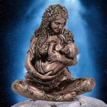 Laden Sie das Bild in den Galerie-Viewer, Earth Mother and Baby Bronze Figurine - 11cm, Beautiful Pagan-Inspired Decor