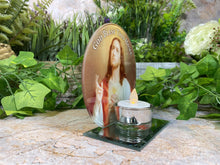 Laden Sie das Bild in den Galerie-Viewer, Sacred Heart of Jesus Glass Votive Light Holder Catholic Devotion Gift-OsirisTradingUK