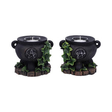 Load image into Gallery viewer, Set of 2 Ivy Cauldron Candle Holders 11cm | Witchcraft Tealight Decor-Wiccan