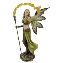 Load image into Gallery viewer, Fire Element Fairy Figurine 36.5cm Hand Painted Resin Sculpture Fantasy Magic Decor
