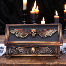 Load image into Gallery viewer, Gothic Skull & Moth Mystical Steampunk Trinket box Ornament fantasy Horror Art Decor