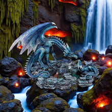 Load image into Gallery viewer, Gothic Dragon Figurine Blue Resin Sculpture Mythical Creature Fantasy Home Ornament