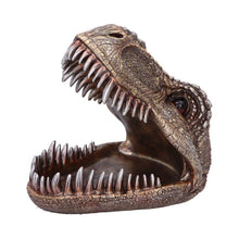 Laden Sie das Bild in den Galerie-Viewer, T-Rex Skull Trinket Dish Metallic Dinosaur Head Bowl Jurassic Fossil Decor Gift