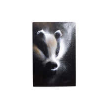 Load image into Gallery viewer, BADGER AT NIGHT Ceramic Art Tile by D. Finney – 30x20 cm Wall Hanging Decor, Nature Wildlife Art