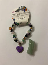 Load image into Gallery viewer, Gemstone Bracelet with Angel Charm & Small Aventurine Crystal Angel - Spiritual Healing Gift