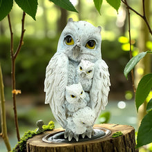 Laden Sie das Bild in den Galerie-Viewer, Whimsical Owl and Babies Figurine Woodland Wiccan Alter Statue Animal Lovers