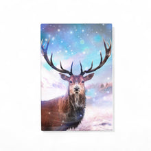 Load image into Gallery viewer, DEER IN THE SNOW 2 Ceramic Art Tile by P.F. Johnson – 30 x 20 cm – Winter Wildlife Decor, Ready to Hang Wall Art in Gift Box