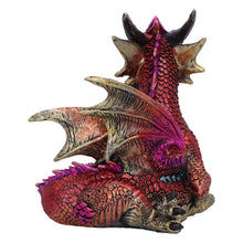 Load image into Gallery viewer, Fantasy Red Dragon Figurine Holding Orb Mythical Beast Figurine Gothic Decor