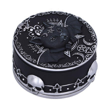 Laden Sie das Bild in den Galerie-Viewer, Gothic Malpuss Cat Trinket Box Cult Cuties Vampire Familiar Skull Occult Design