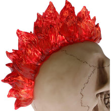 Laden Sie das Bild in den Galerie-Viewer, Gothic Skull with Led Flame Mohawk Sculpture Horror Creepy Halloween Figurine