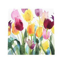 Load image into Gallery viewer, Colourful Tulips Ceramic Tile Wall Art Plaque 20x20 cm - Floral Decor P Stone