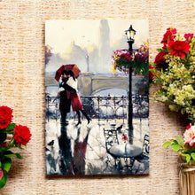 Load image into Gallery viewer, EMBRACE Romantic Parisian Scene Ceramic Art Tile by Brent Heighton 30x20 cm - Ready to Hang - Wall Decor, Romantic Art Tile, Gift Boxed