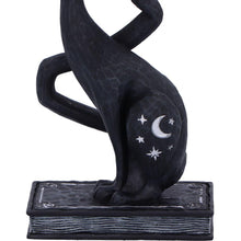 Laden Sie das Bild in den Galerie-Viewer, Gothic Witch Cat Ornament Crescent Moon & Star Decor Spooky Wiccan Figurine