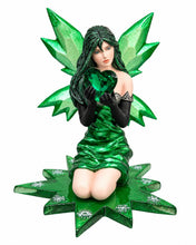 Laden Sie das Bild in den Galerie-Viewer, Emerald Green Fairy Figurine Holding Heart Fantasy Ornament Collectible Gift