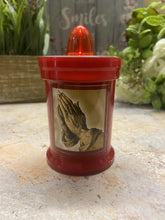 Load image into Gallery viewer, Outdoor Battery Grave Light - Praying Hands Design - Memorial Tribute Illumination