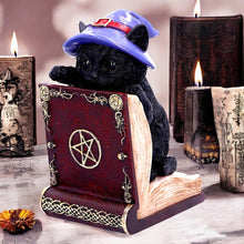 Load image into Gallery viewer, Mystical Witch Cat Bookend Figurine Gothic Spell Book Pagan Fantasy Ornament Decor