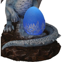 Laden Sie das Bild in den Galerie-Viewer, Fantasy Ice Dragon Glowing Egg LED Light Figurine Gothic Mythical Creature Statue