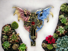 Load image into Gallery viewer, Gothic Dragons Wall Plaque | Dragon Decor | Unique Fantasy Wall Art | Dragon Wall Hanging | Home Decor | Gothic Gift | Mystical Home Decor-OsirisTradingUK