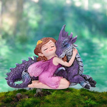 Load image into Gallery viewer, Resin Fairy and Dragon Figurine - Fantasy Art Gothic Ornament Gift 15cm