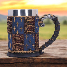 Load image into Gallery viewer, Fleur-De-Lys Lion Tankard 14 cm - Medieval Gothic Knight Mug, Historical Drinkware