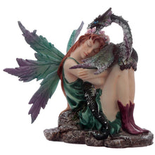 Load image into Gallery viewer, Enchanting Fairy with Dragon Figurine - Fantasy Ornament Home Decor Statue 12cm