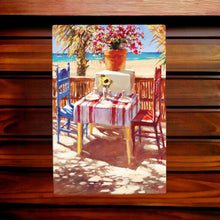 Load image into Gallery viewer, Brent Heighton Seaside Cafe Ceramic Art Tile 30x20cm Wall Decor Beach Scene