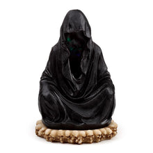 Laden Sie das Bild in den Galerie-Viewer, Hooded Grim Reaper Incense Burner | Spooky Gothic Decor | LED Skull Base Ashcatcher