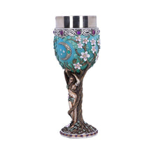 Load image into Gallery viewer, Triple Moon Goddess Maiden Goblet Chalice Wiccan Pagan Celtic Altar Drink Cup